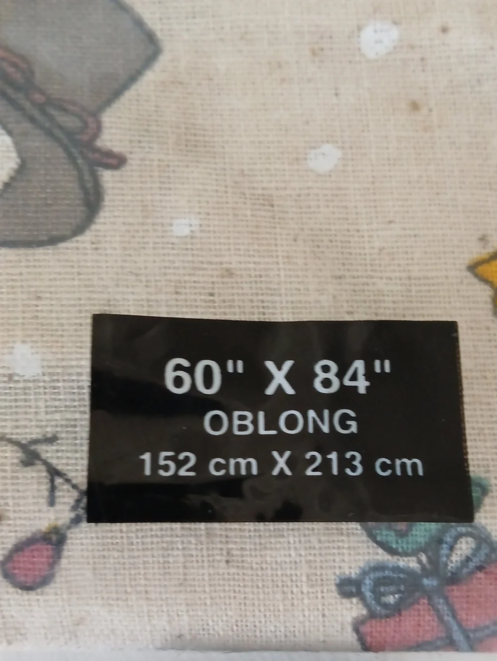 Vintage Holiday SNOWMAN LAND Tablecloth 100% Cotton 60x84
